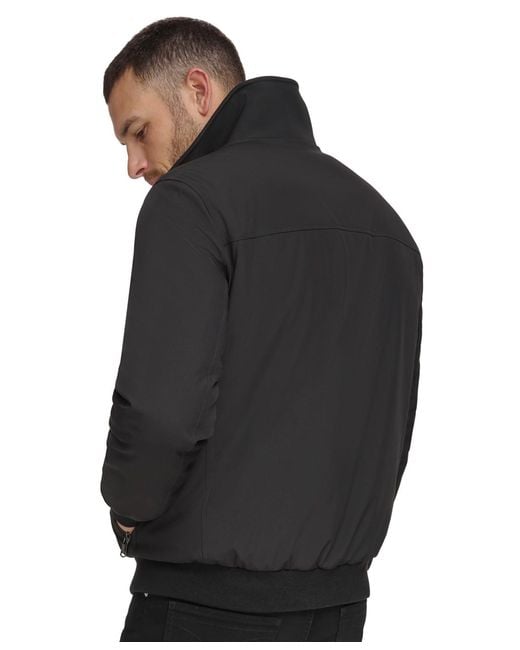 Calvin Klein Black Flex Tech Water-resistant Bomber Jacket for men