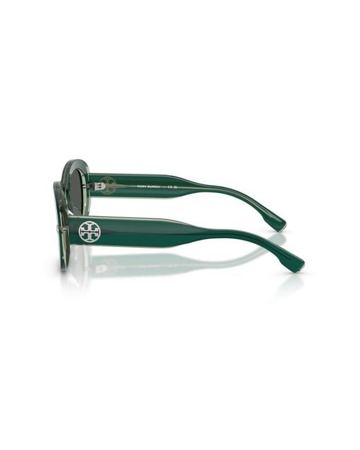 Tory Burch Green Oval Sunglasses