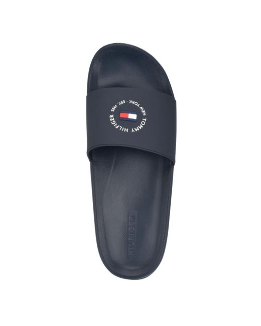 Tommy Hilfiger Red Ratri Branded Classic Pool Slides for men