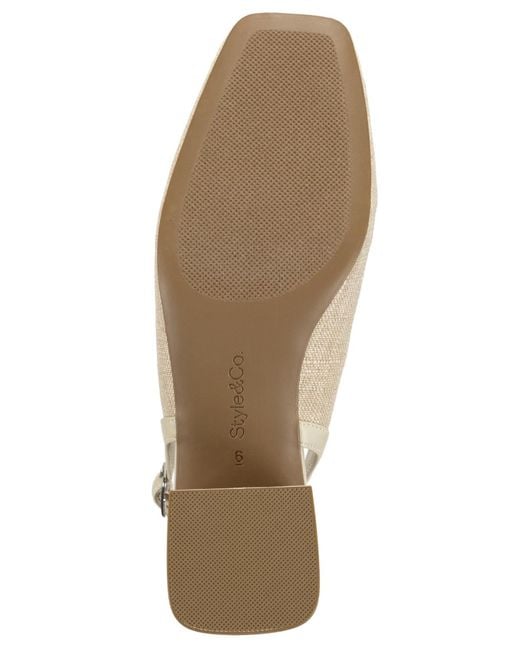 Style & Co. White . Pippaa Slingback Pumps