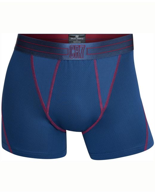 Cr7 Blue Micro-mesh Trunks for men