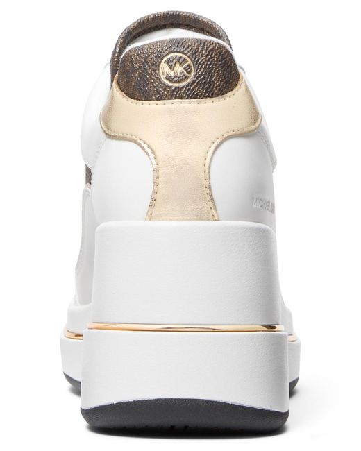 Michael Kors White Michael Emmy Wedge Trainer Sneakers