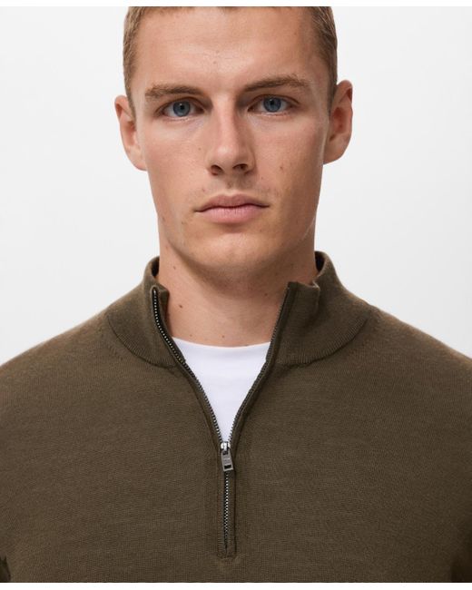 Mango Brown Perkins Neck Wool Sweater for men