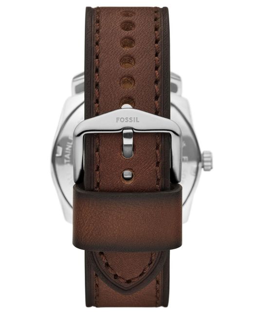 Fossil Machine Three-hand Green Dial Leather Watch for Men | Lyst