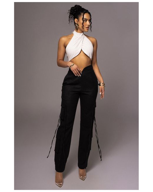 JLUXLABEL Black Better Half Linen Utility Pants
