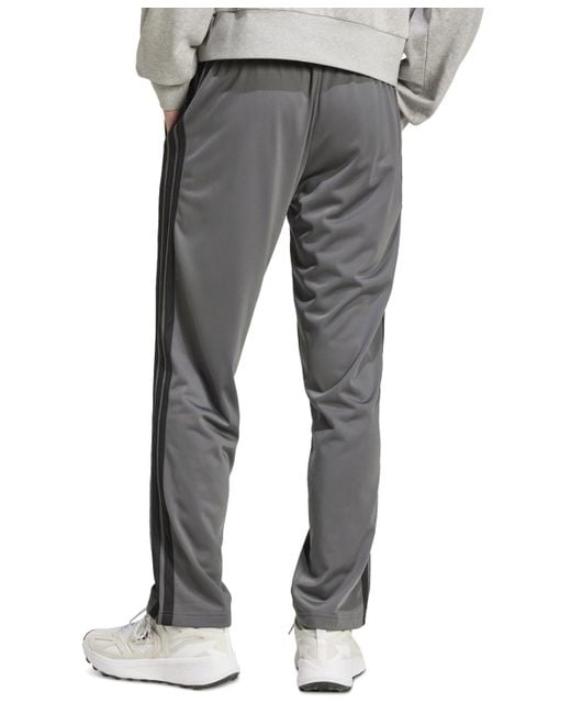 Adidas Gray 3-stripes Regular-fit Tricot Track Pants for men