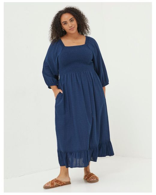 FatFace Blue Plus Size Adele Midi Dress