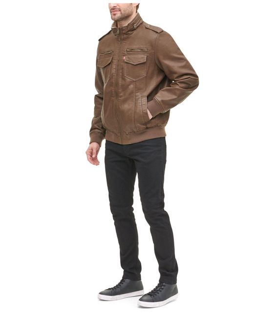 Faux Leather Aviator Bomber 