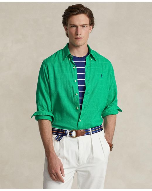 Polo Ralph Lauren Blue Classic-fit Linen Shirt for men