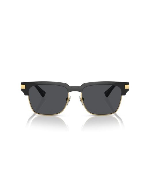 Versace Black Rectangle Sunglasses for men