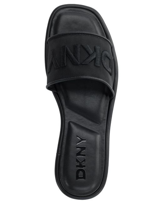 DKNY Black Badin Slide Flat Sandals