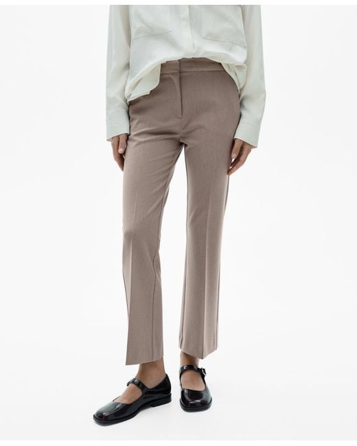 Mango Gray Flared Flowing Pants
