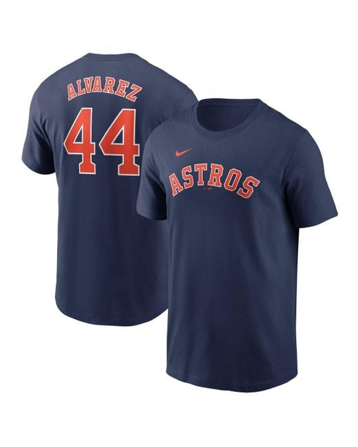 Nike Blue Yordan Alvarez Houston Astros Fuse Name Number T-shirt for men