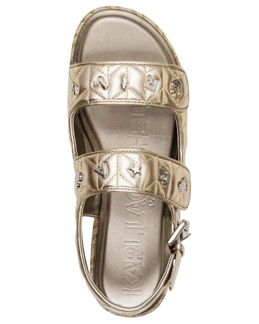 Karl Lagerfeld Metallic Charlay Almond Toe Flat Sandals