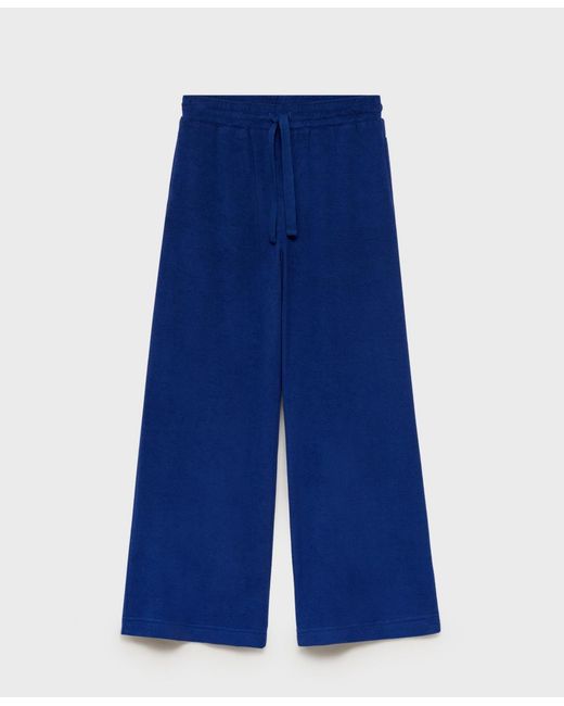 Mango Blue Terry Cotton Pants