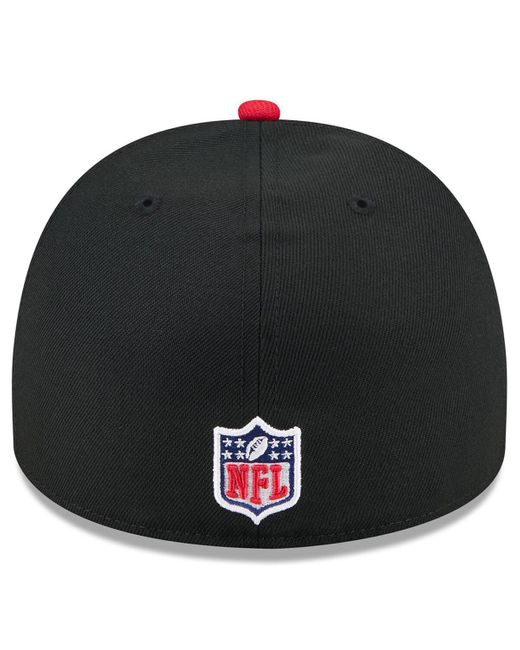 KTZ Black/red Atlanta Falcons 2025 Nfl Draft On Stage A-frame 59fifty Fitted Hat for men