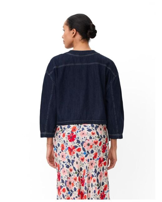 Masai Blue Cropped Button-front Jacket