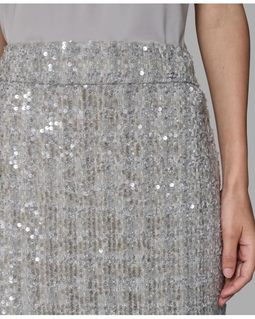 Karl Lagerfeld Gray Novelty Mini Skirt