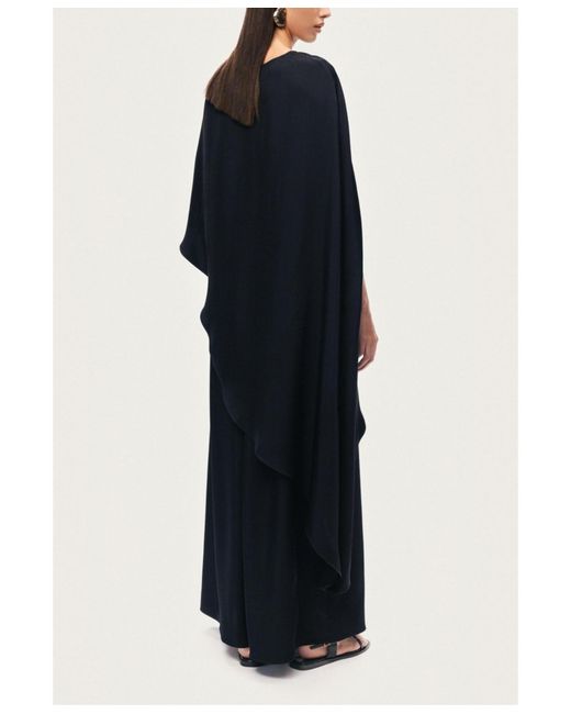Nocturne Blue Draped Cape Blouse