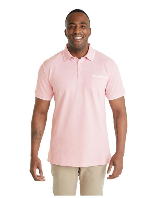 Johnny Bigg Pink Frazier Textured Polo Big & Tall for men