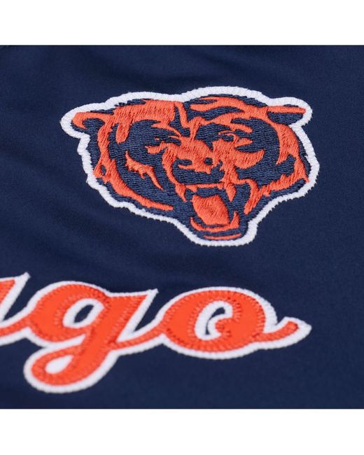 Mitchell & Ness Blue Chicago Bears Full-snap Satin Jacket