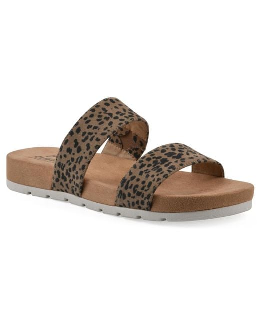 White Mountain Brown Tahlie Slide Slip-on Sandals