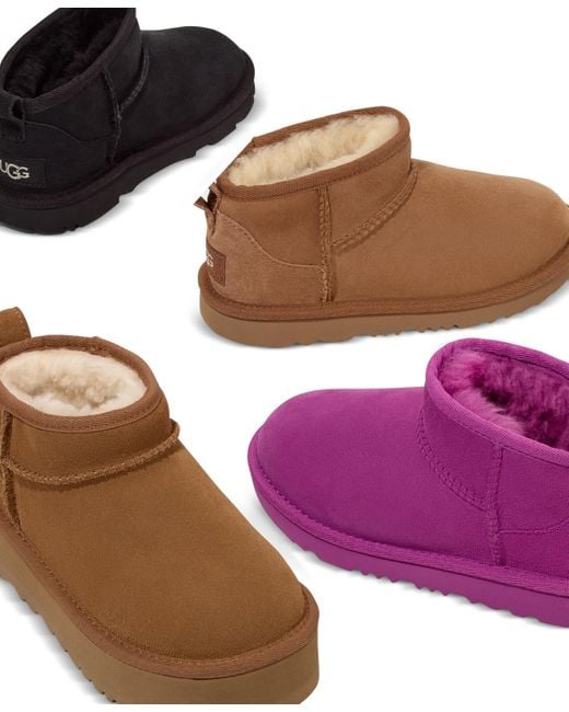 Ugg Brown Kids Classic Ultra Mini Platform Booties