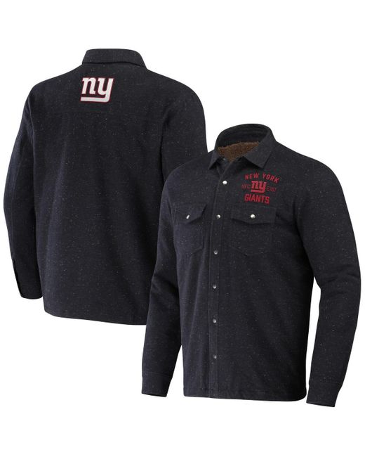 Fanatics Black Nfl X Darius Rucker Collection By New York Giants Shacket Full-snap Jacket for men