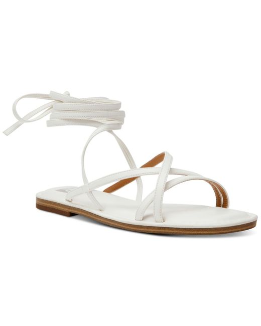 Dolce Vita White Juleah Strappy Gladiator Flat Sandals