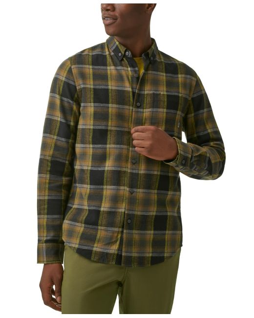 BASS OUTDOOR Green Expedition Stretch Flannel Shirt for men
