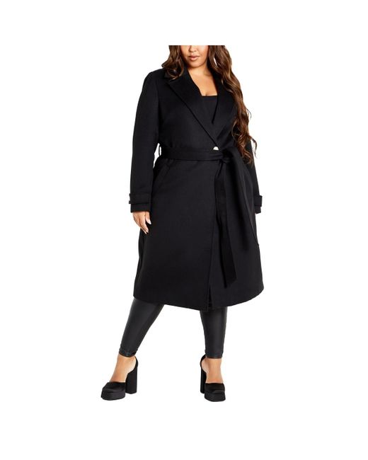 City Chic Black Plus Size Abby Coat