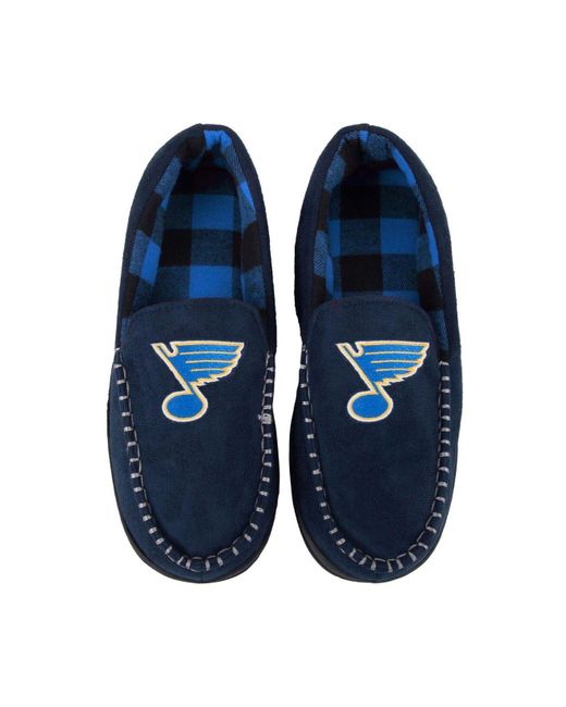FOCO St. Louis Blues Team Logo Flannel Moccasin Slippers in Black for Men | Lyst