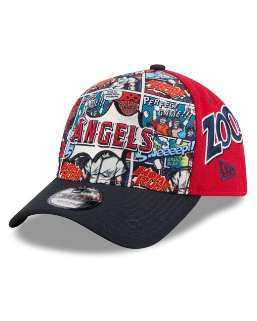 KTZ Red/navy Los Angeles Angels 2025 Mlb Diamond Hero Edition A-frame 9forty Adjustable Hat for men