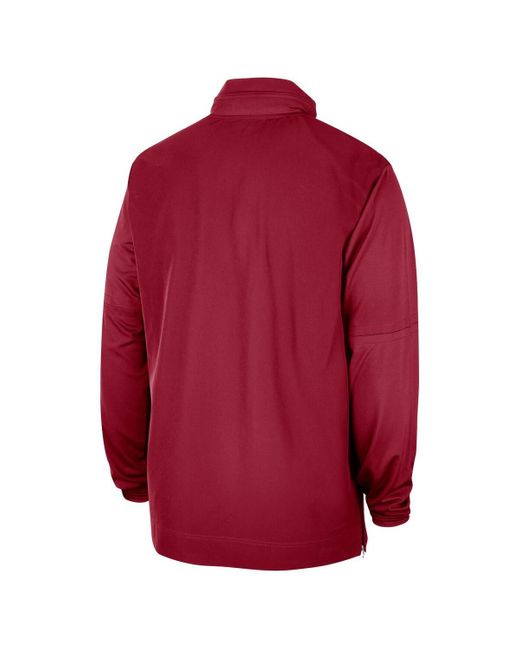 Nike Red Oklahoma Sooners 2023 Coach Half-zip Hooded Jacket for men