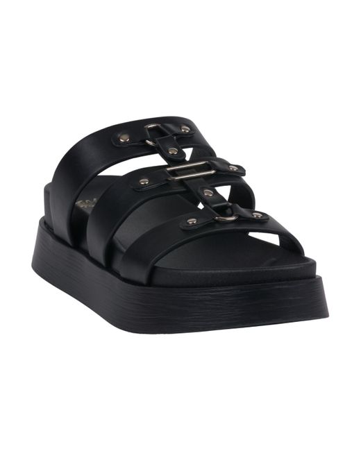 Gc Shoes Black Stevie Strappy Platform Wedge Sandals