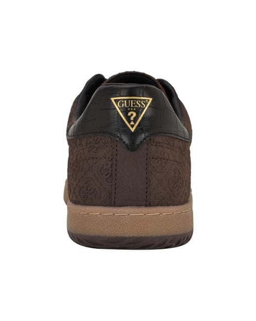 Guess Brown Kloane T-toe Fashion Lace Up Sneakers for men