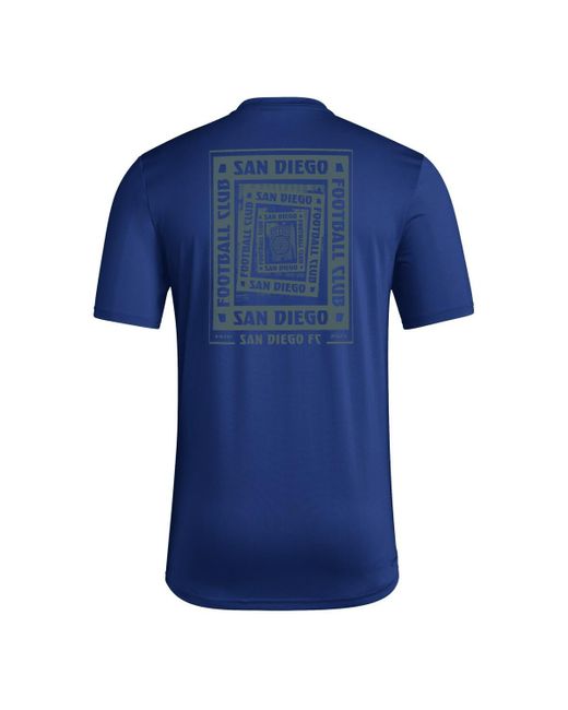 Adidas Blue San Diego Fc Local Wrap T-shirt for men