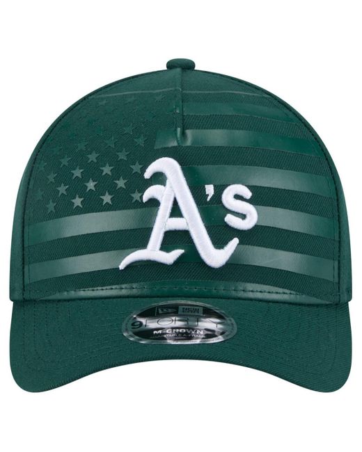 KTZ Green Athletics American Flag 9forty M-crown A-frame Adjustable Hat for men