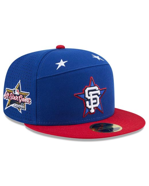 KTZ Blue/red San Francisco Giants 2025 Mlb All-star Game Workout Side Patch 59fifty Fitted Hat for men