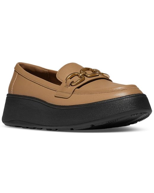 Fitflop Brown F-mode Square-chain Leather Loafers