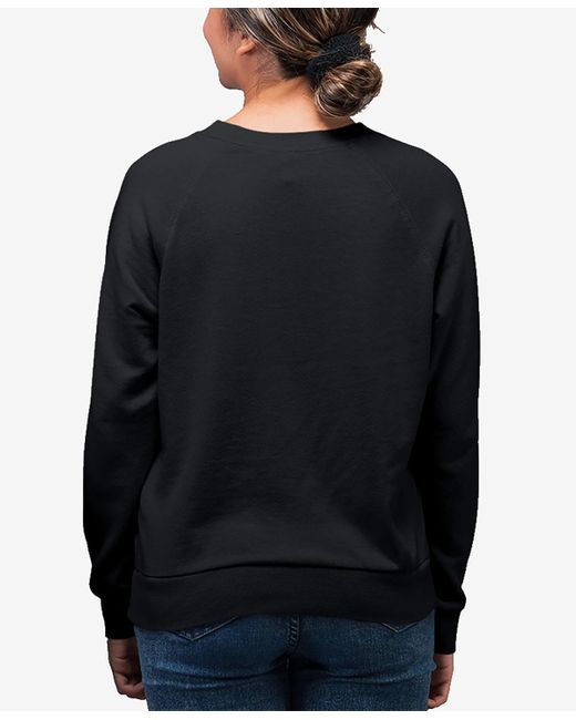 LA Pop Art Black Crewneck Word Art Script Love Heart Sweatshirt Top
