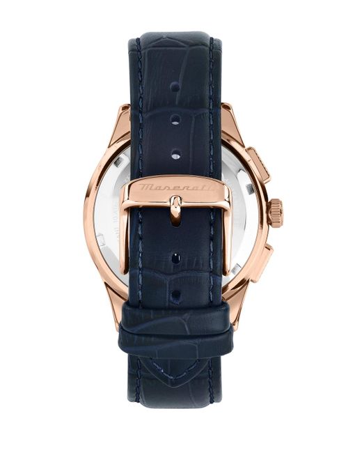 Maserati Blue Chronograph Leather Watch for men