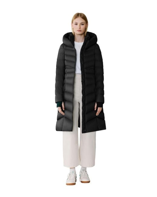 SOIA & KYO Black Lita-u Midi Down Coat