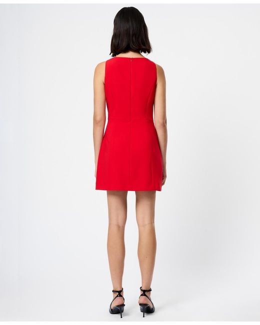 French Connection Red Boat Neck Sleeveless Mini Dress