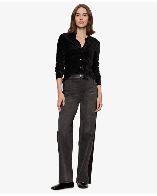 Sanctuary Black Fitted Button Down Top