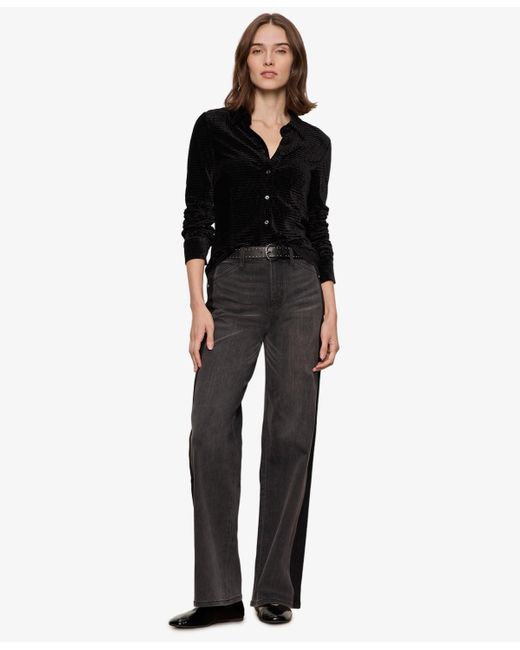 Sanctuary Black Fitted Button Down Top