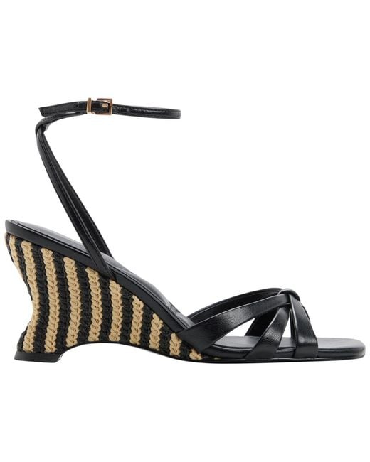 ALDO Black Ermanna Square Toe Wedge Sandals