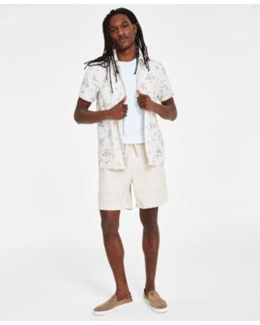 Sun & Stone White Sun Stone Shorts T Shirt Button Front Shirt Created For Macys for men