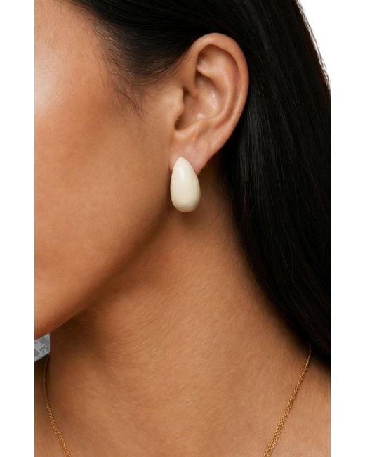 Retro Chic White Drop Earrings