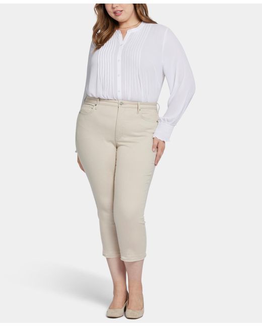 NYDJ White Plus Size Chloe Capri Jeans
